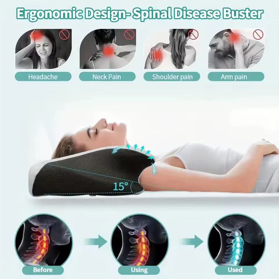 Orthopedic Pillow with Neck Support for Proper Spinal Alignment